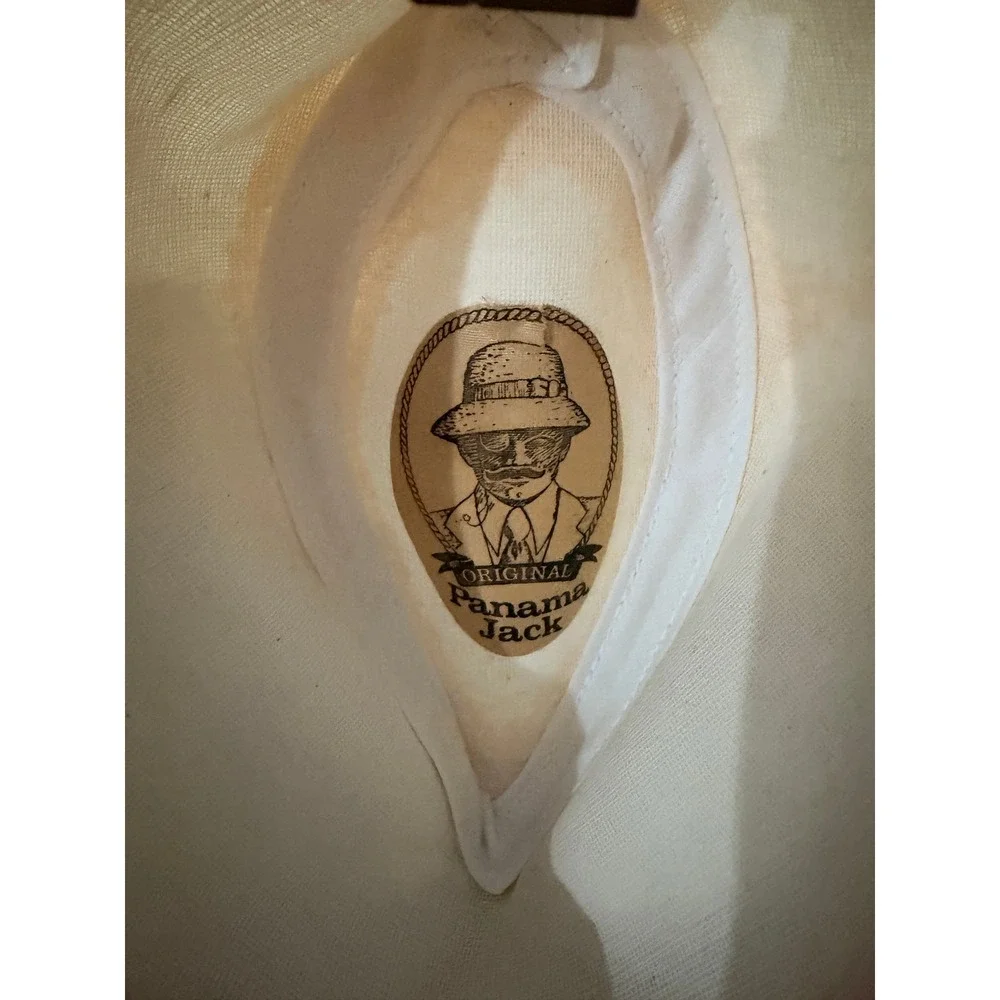 Panama Jack Cream Canvas Cotton Safari Hat Small Made in USA Vintage Sun Hat